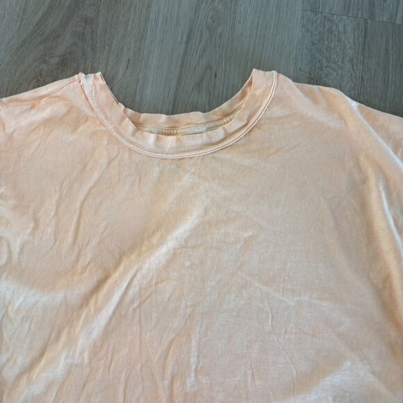Free People Movement Boxy Cropped Crewneck T-shirt Neon Orange Large - Picture 5 of 6